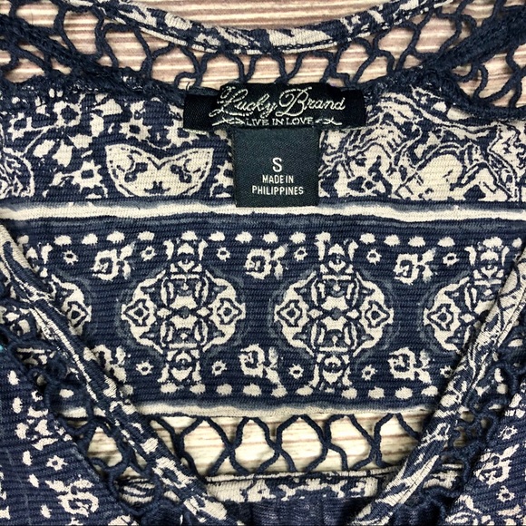 Lucky Brand Sleeveless Top ~ Size: (S) Small _Navy - Picture 4 of 14